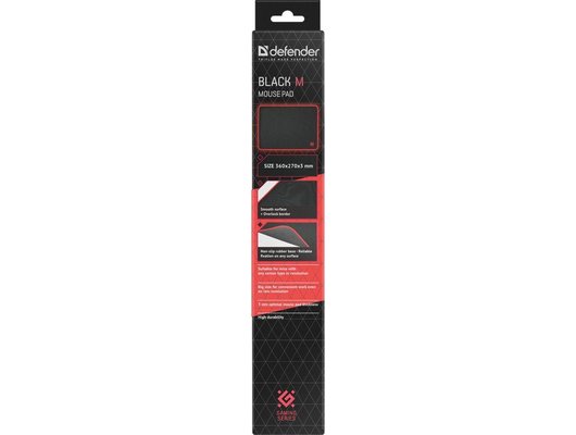 Коврик для мыши Defender Black M 360x270x3